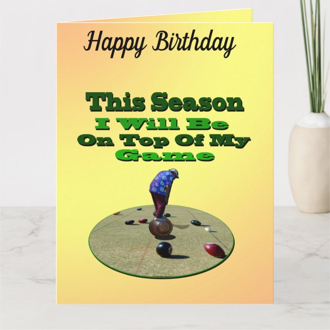 Funny Lawn Bowler, Big Birthday Card Karte (Vorderseite)