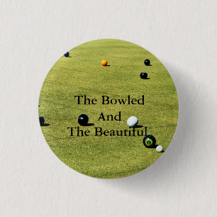Funny Lawn Bowls Bowled Game Design, Button