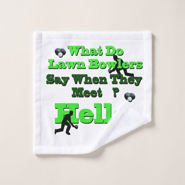 Funny Lawn Bowls Gruß, Waschlappen (Waschlappen)