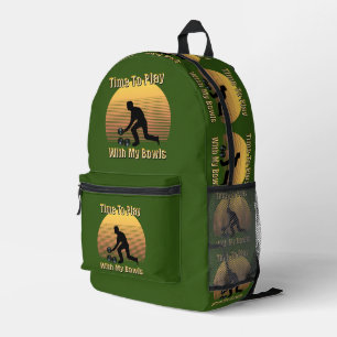 Funny Lawn Bowls Play Time, Full Print Rucksack