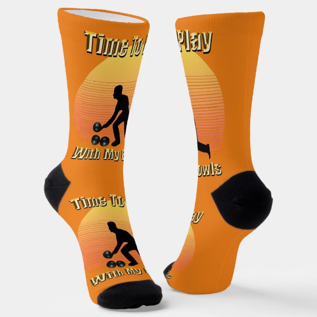 Funny Lawn Bowls Spielzeit, Crew Socken (Gewinkelt)