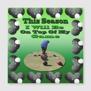 Funny Lawn Bowls, Square Gerahmt Magnet Card