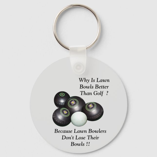 Funny Lawn Bowls versus Golf Design, Schlüsselring Schlüsselanhänger (Vorderseite)