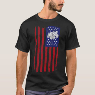 Funny Lawn Mäher Mähen American Flag Yard Work La T-Shirt