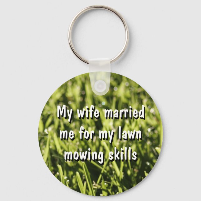 Funny Lawn Mowing Key Chains Schlüsselanhänger (Vorderseite)