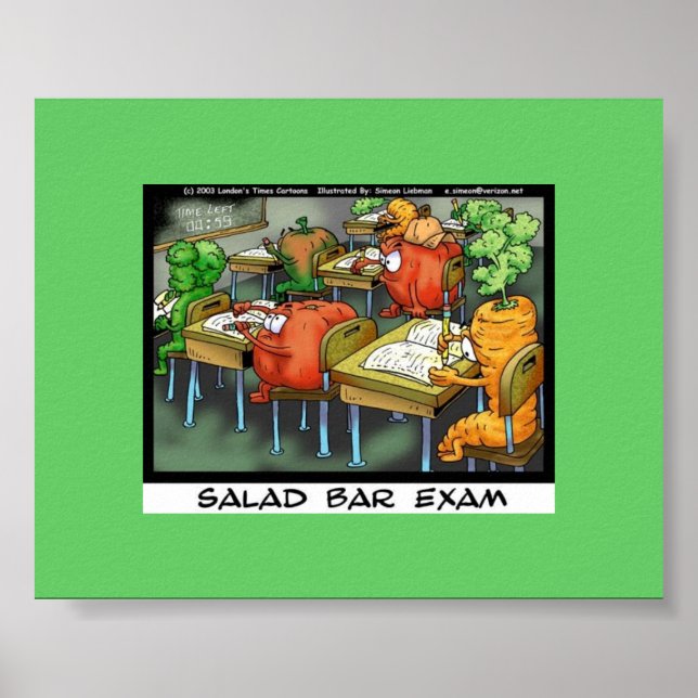 Funny Lawyer Cartoon Poster"Salad Bar Exam" Poster (Vorne)