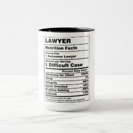 Funny Lawyer Nutrition Fakten Tasse
