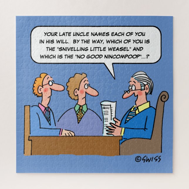 Funny Lawyer Reading will zu Heirs Cartoon (Vertikal)