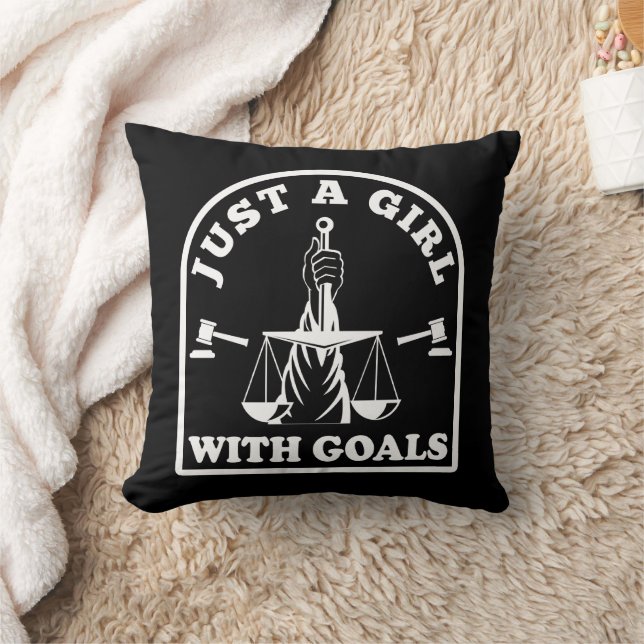 Funny Lawyer Student nur ein Mädchen mit Goals Anw Kissen (Decke)