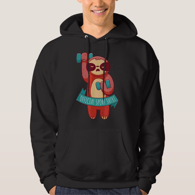 Funny Layz Sloth Weightlift Workout Sport Hoodie (Vorderseite)