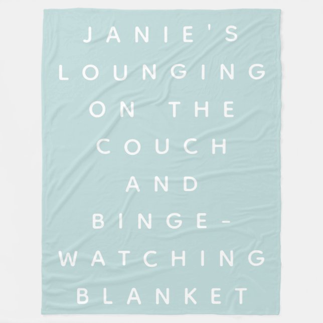 Funny Lazy Days Binge Watching Quote Personalisier Fleecedecke (Vorderseite)