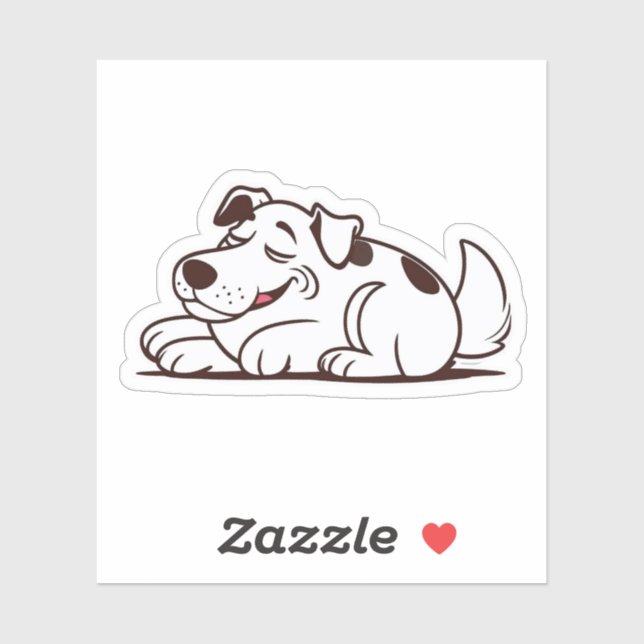 Funny Lazy Dog Design Aufkleber (Blatt)