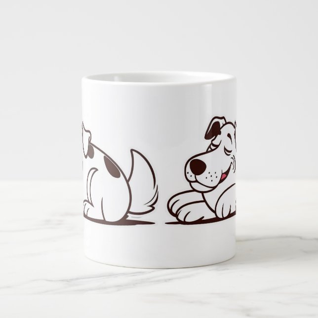 Funny Lazy Dog Design Jumbo-Tasse (Vorderseite)