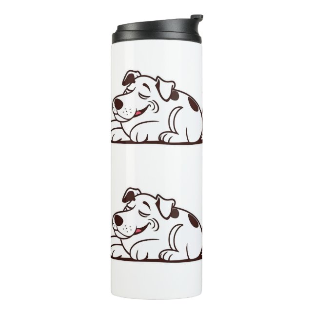 Funny Lazy Dog Design Thermosbecher (Nach links gedreht)