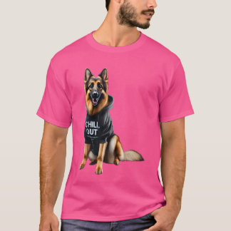 Funny Lazy German Shepherd Dog Chillin Hunde Chill T-Shirt