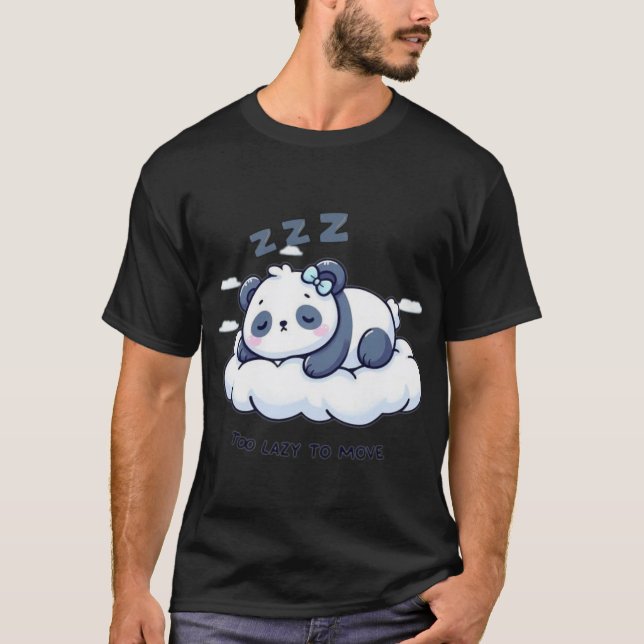 Funny Lazy Panda T-Shirt (Vorderseite)