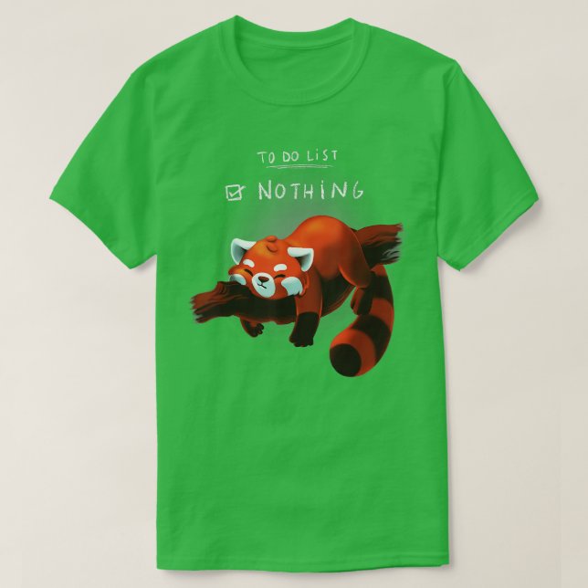 Funny Lazy Red Panda To do list T-Shirt (Design vorne)