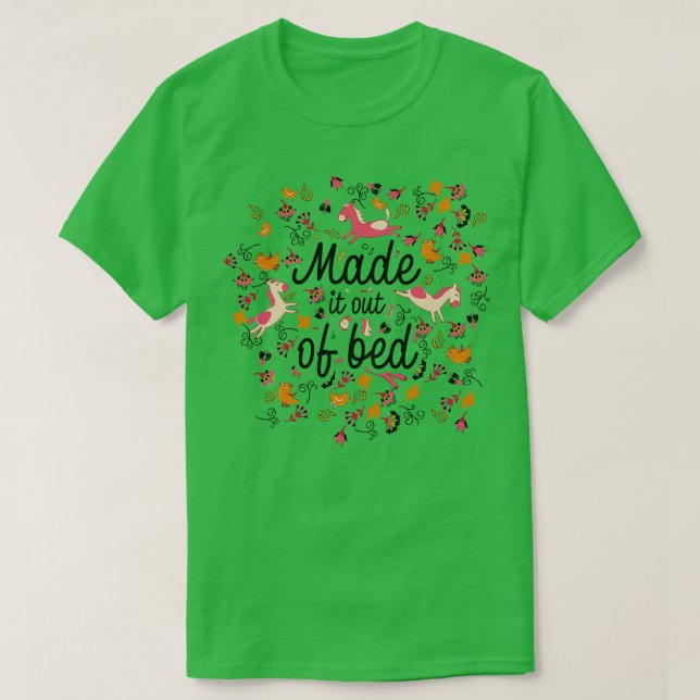 Funny Lazy Shirt machte es aus Bettüberwurf (Design vorne)