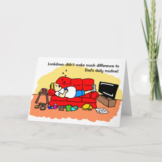 Funny Lazy Vater Vatertag Karte (Vorderseite)