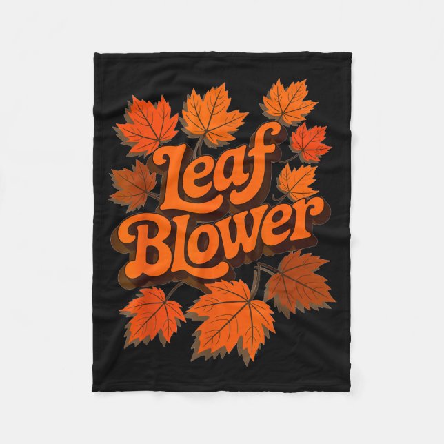 Funny Leaf Blower Fall Autumn Costume Matching Out Fleecedecke (Vorderseite)
