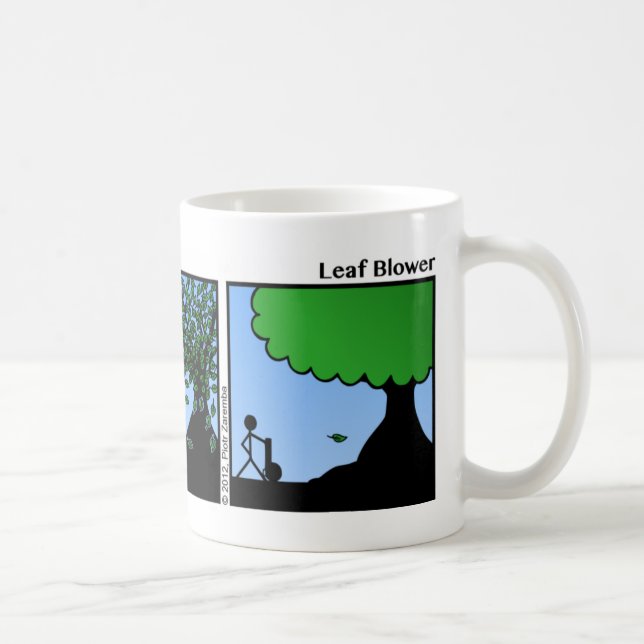Funny Leaf Blower Stickman Tasse - 068 (Rechts)