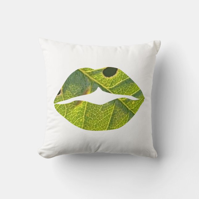 Funny Leaf Musterlips Kissen (Vorderseite)