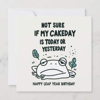 Funny Leap Year Birthday Frosch Feiertagskarte
