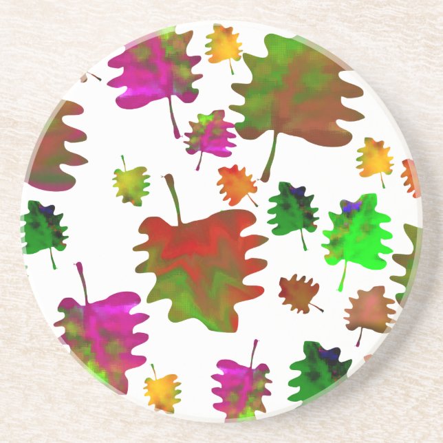 Funny leaves watercolor getränkeuntersetzer (Vorne)
