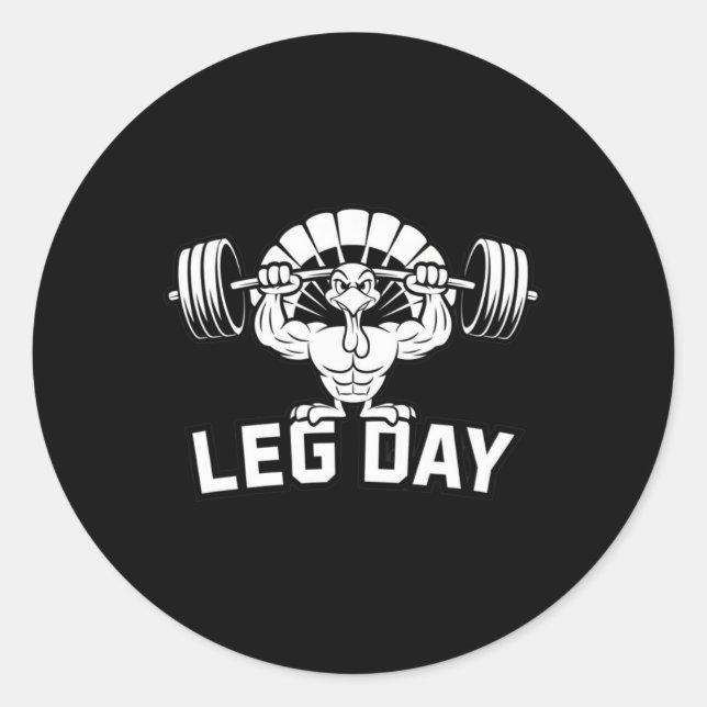 Funny Leg Day Thanksgiving Turkey Deadlifting Dead Runder Aufkleber (Vorderseite)