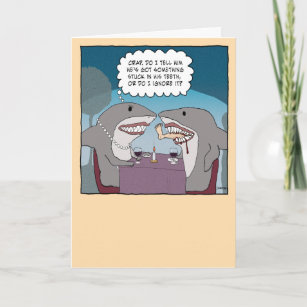 Funny Leg steckt in Hais Zähne zum Geburtstag fest Karte