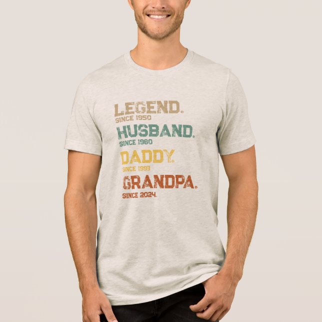 Funny Legend Husband Daddy Grandpa Custom Gift Tri-Blend Shirt (Vorderseite)