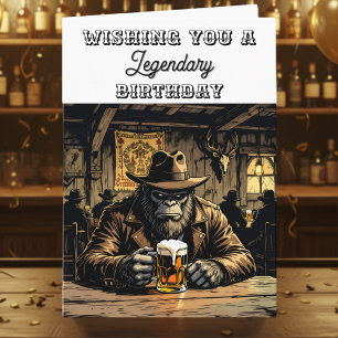 Funny Legendary Bigfoot Birthday Karte