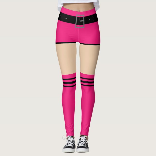 Funny Leggings Imitate Rosa Shorts und Socken Styl (Vorderseite)