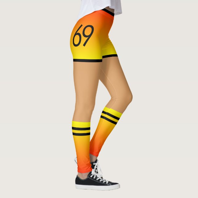 Funny Leggings mit Imitaten Shorts Socken (Rechts)