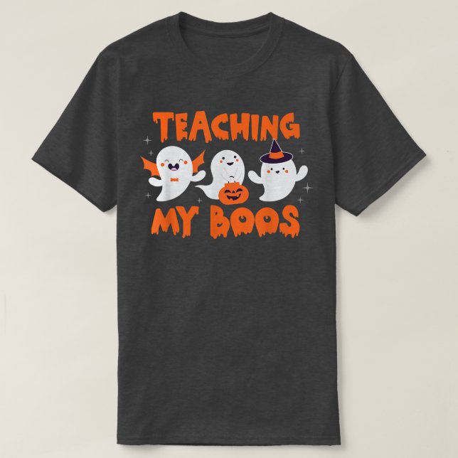Funny lehren meine Boos Lehrer Ghost Halloween Cos T-Shirt (Design vorne)