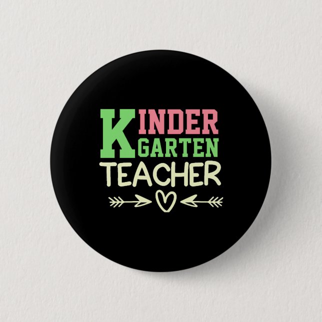 FUNNY LEHRER KINDERGARTEN-KLASSE 2024 BUTTON (Vorderseite)