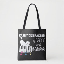 Funny leicht abgelenkt von Cat und Piano Musiker Tasche