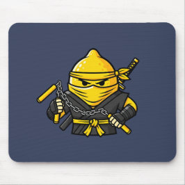Funny Lemon Shinobi Ninja Nunchucks Illustration Mousepad