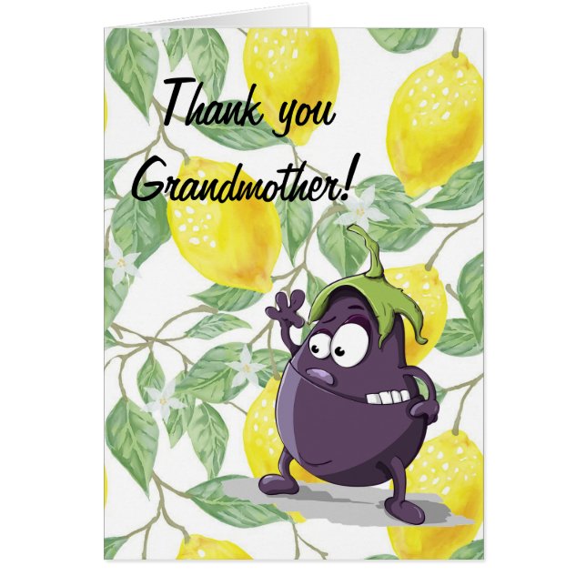 Funny, Lemon und die Eggplant, Danke Karte (Vorne)