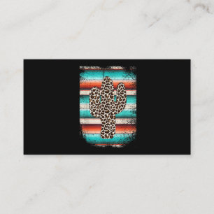 Funny Leopard Cactus Serape Cactus print Türkis Visitenkarte