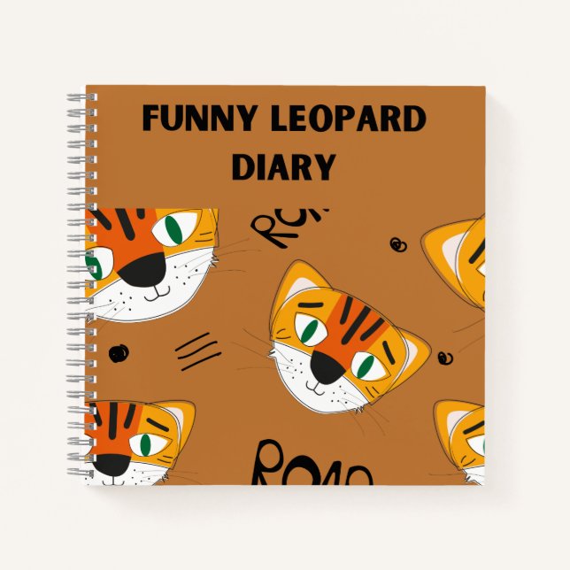 Funny Leopard Diary Notizbuch (Vorderseite)
