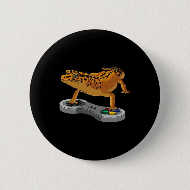 Funny Leopard Gecko Bearded Dragon Gift Kinder Coo Button (Vorderseite)