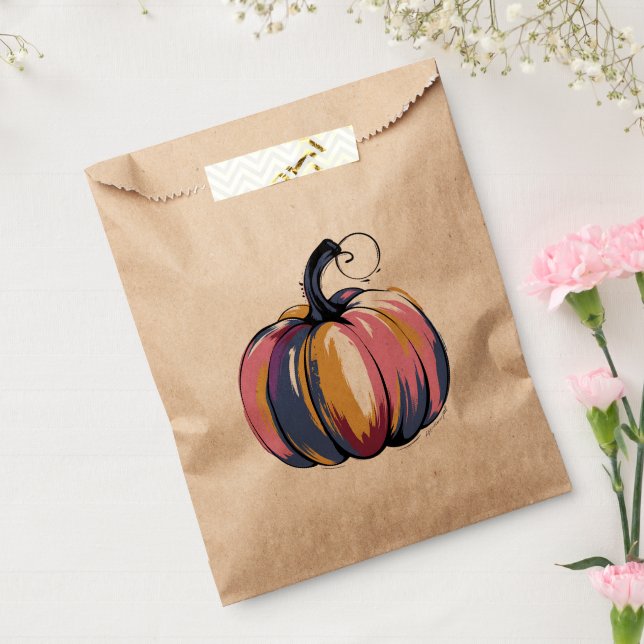 Funny Leopard Pumpkin Halloween Fall Geschenktütchen (Versiegelt)