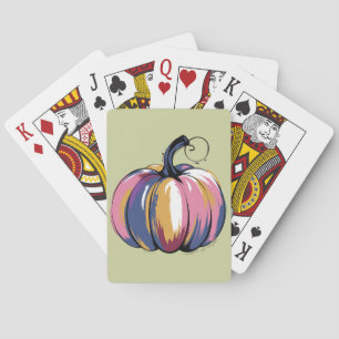 Funny Leopard Pumpkin Halloween Fall Spielkarten