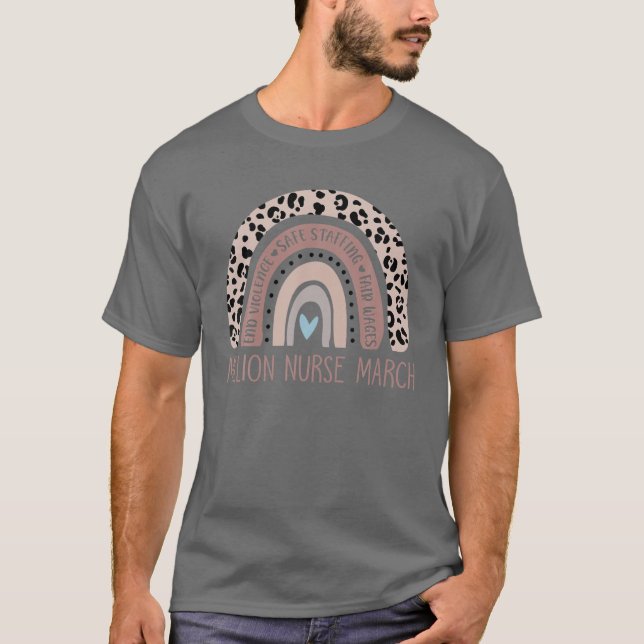 Funny Leopard Rainbow Million Nurse März 2022 Lov T-Shirt (Vorderseite)