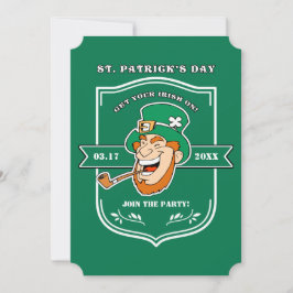 Funny Leprechaun Abzeichen St. Patrick's Day Party Einladung