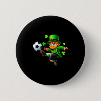 Funny Leprechaun Irish Soccer St Patricks Men Boy Button
