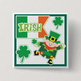 Funny Leprechaun Jig Irish Party Button