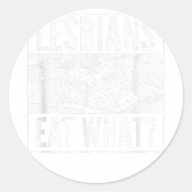 Funny Lesbians essen, was Cat Kitten LGBT Spaß Runder Aufkleber (Vorderseite)