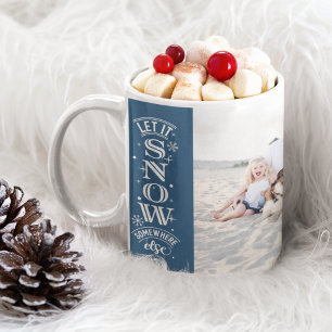 Funny Let it Snow Beach Foto Weihnachten Kaffeetasse